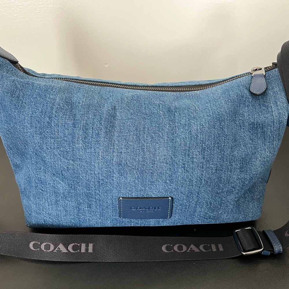 Coach Blue Denim Belt Bag with Branded Strap